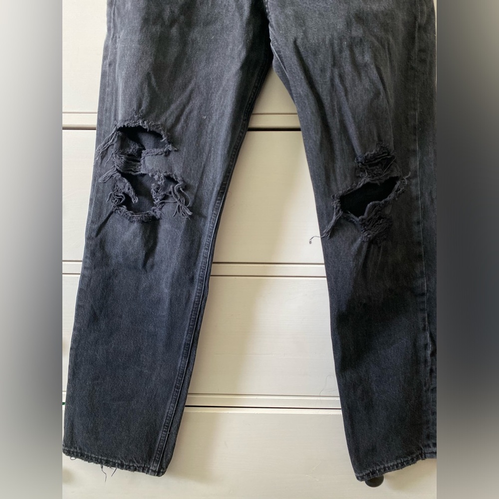 Agolde 90’s Jean Dark Denim Size 24 Distressed Button Fly 100% Cotton - Picture 4 of 8